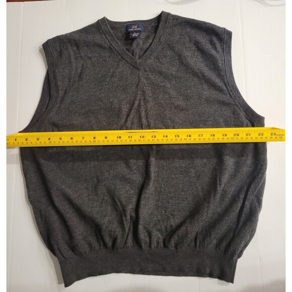 Brooks Brothers 346 Italian Merino Wool V-Neck Sweater Vest XL Grey - Picture 5 of 10